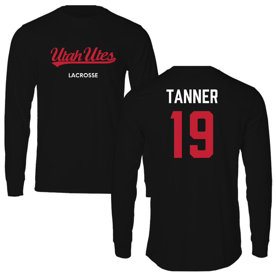 University of Utah Lacrosse (M) Black Utes Long Sleeve - #19 Dallin Tanner