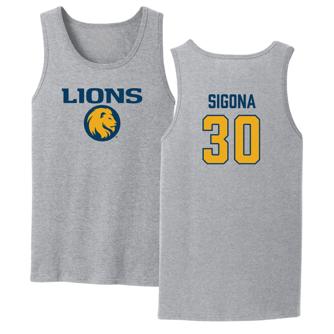 East Texas A&M University Basketball Sport Gray Tank Top - #30 Vinny Sigona
