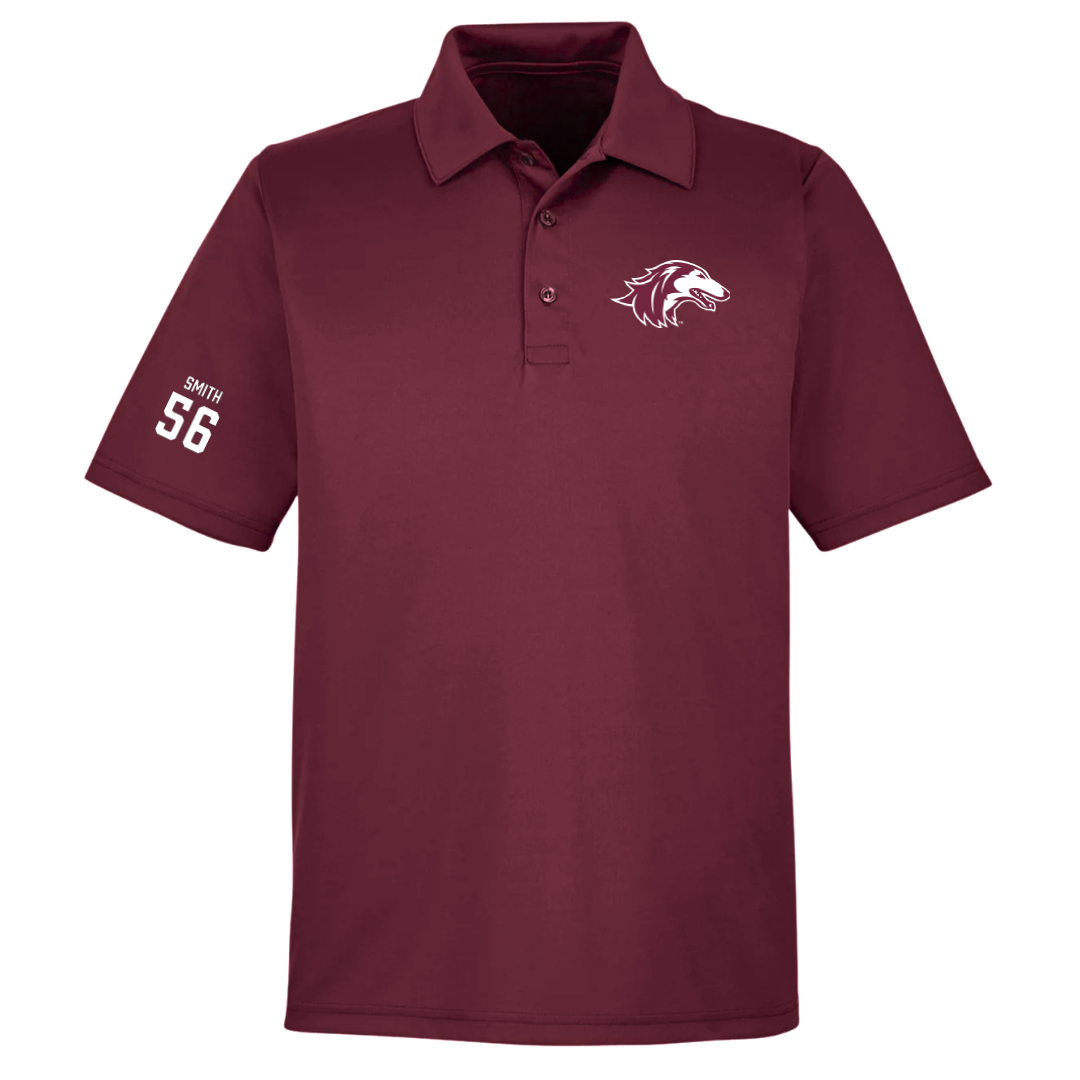 Southern Illinois University at Carbondale Football Maroon Polo - #56 Carmelo Smith