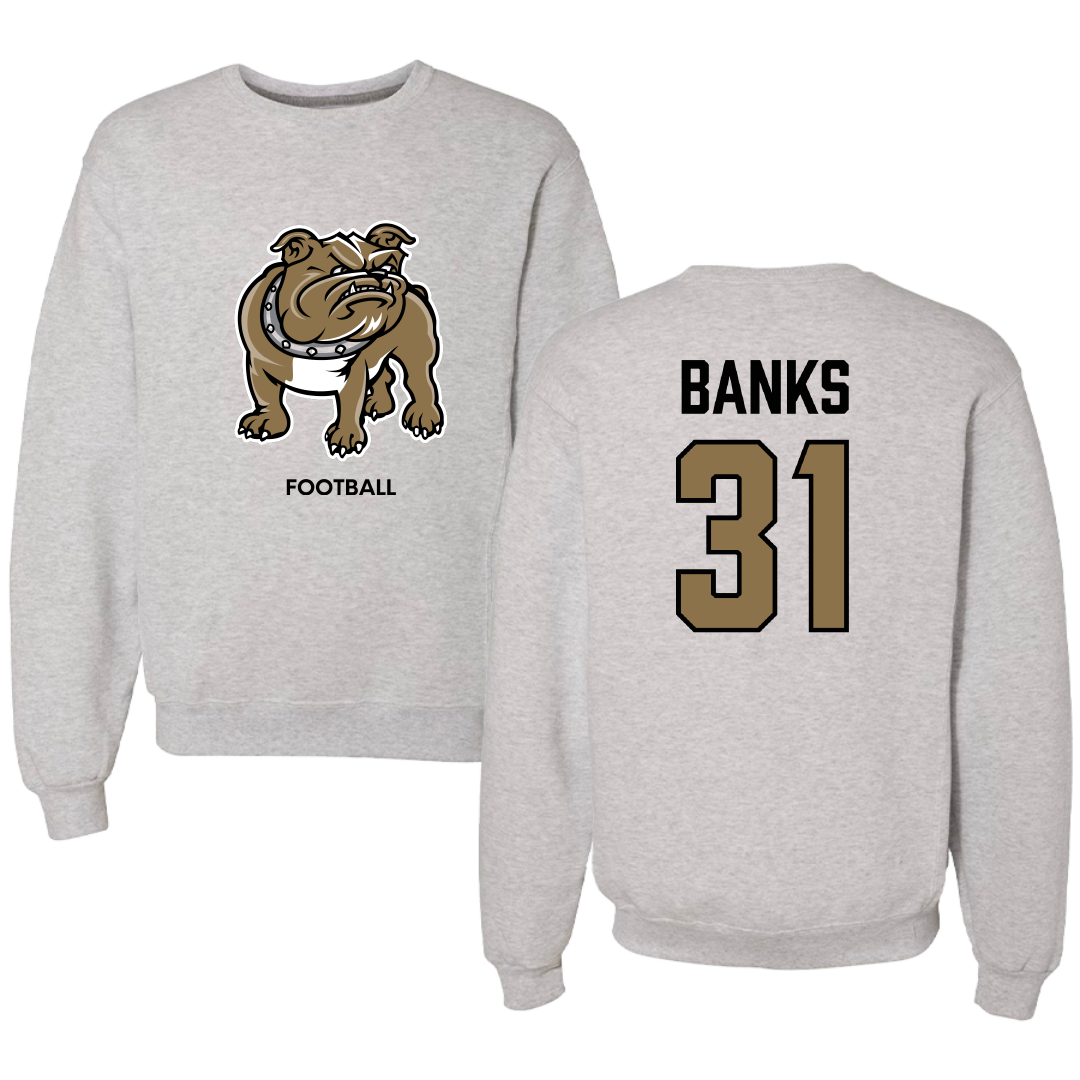 Bryant University Football Light Gray Crewneck - #31 Devon Banks