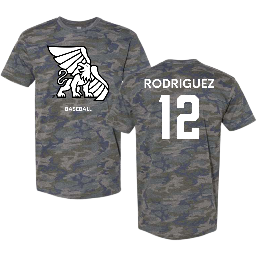 Missouri Western State University Baseball Vintage Camo Tee - #12 Diego Rodriguez