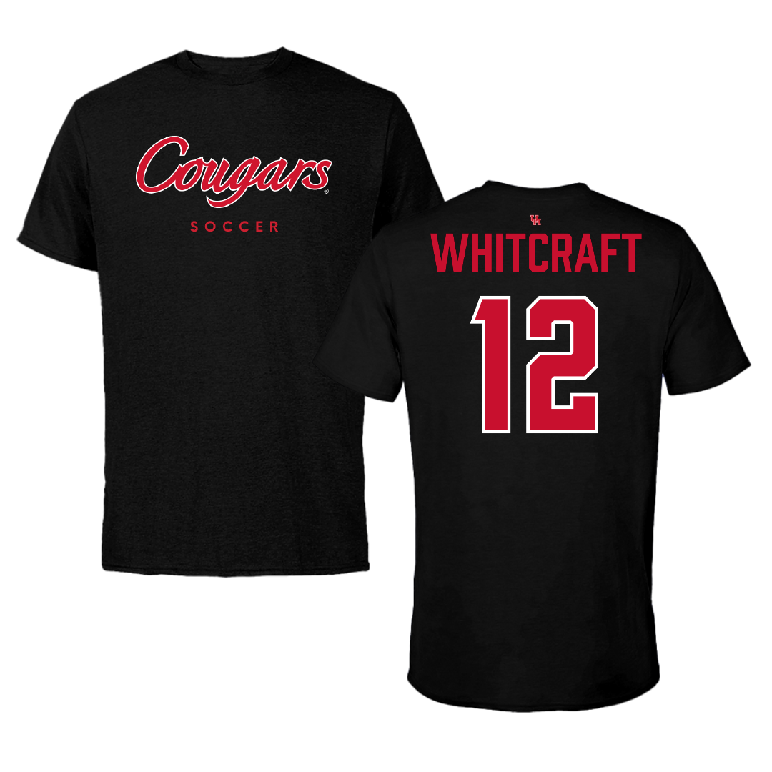 University of Houston Soccer Black Tee - #12 Alex Whitcraft