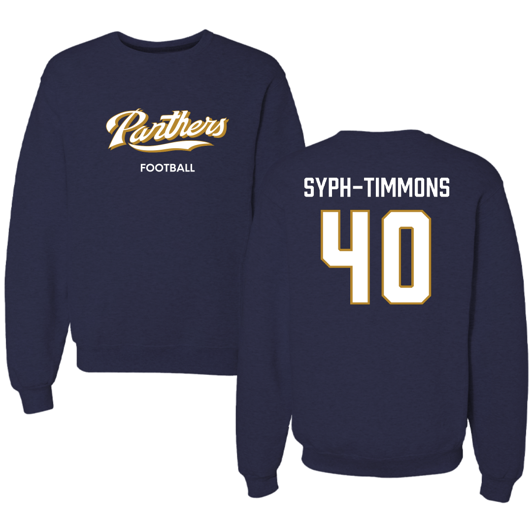 Florida International University Football Navy Panthers Crewneck - #40 Orlando Syph-Timmons