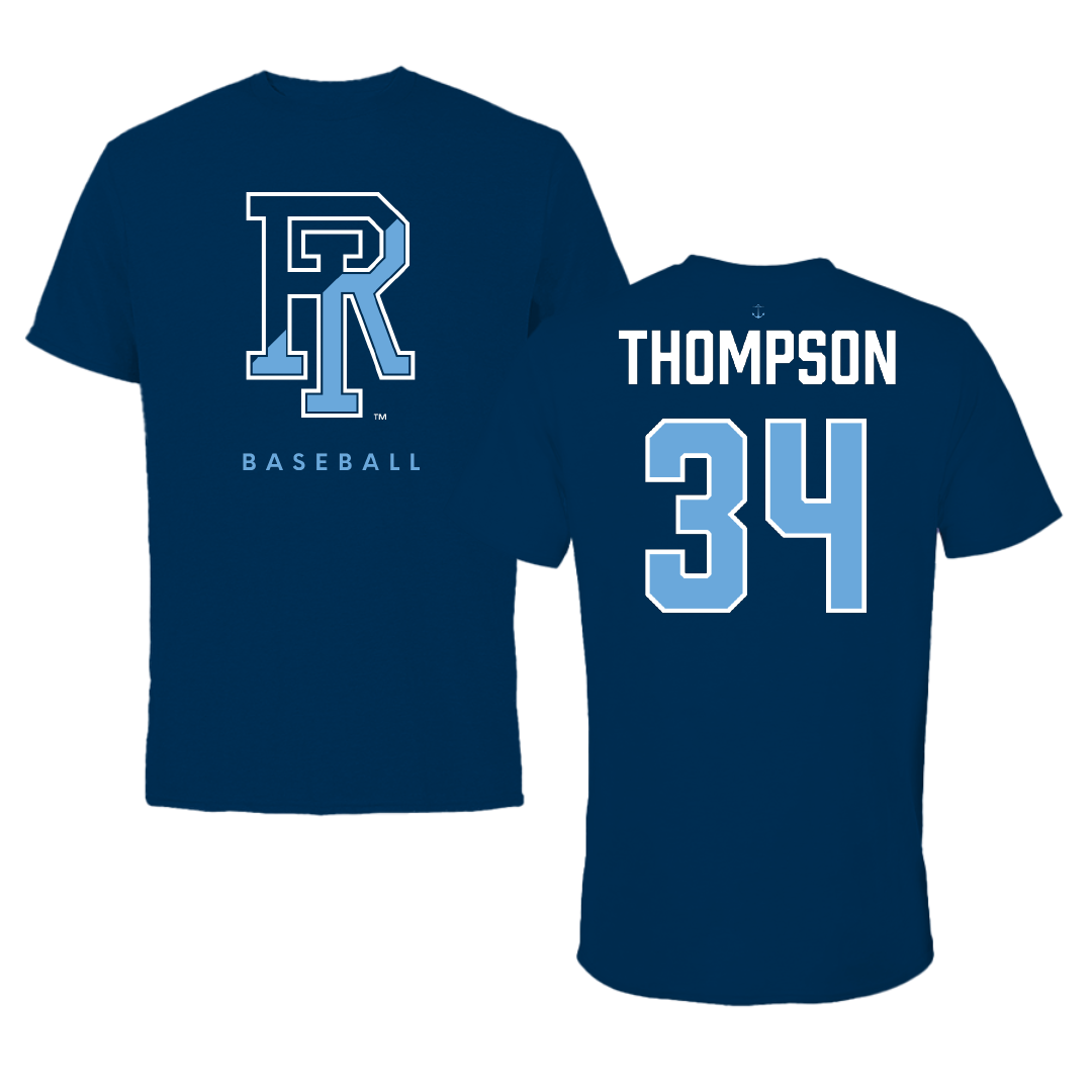University of Rhode Island Baseball Navy Performance Tee - #34 Ryan Thompson