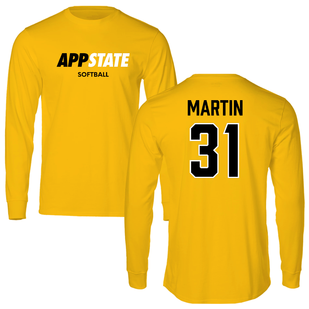 Appalachian State University Softball Gold Long Sleeve - #31 Sidney Martin