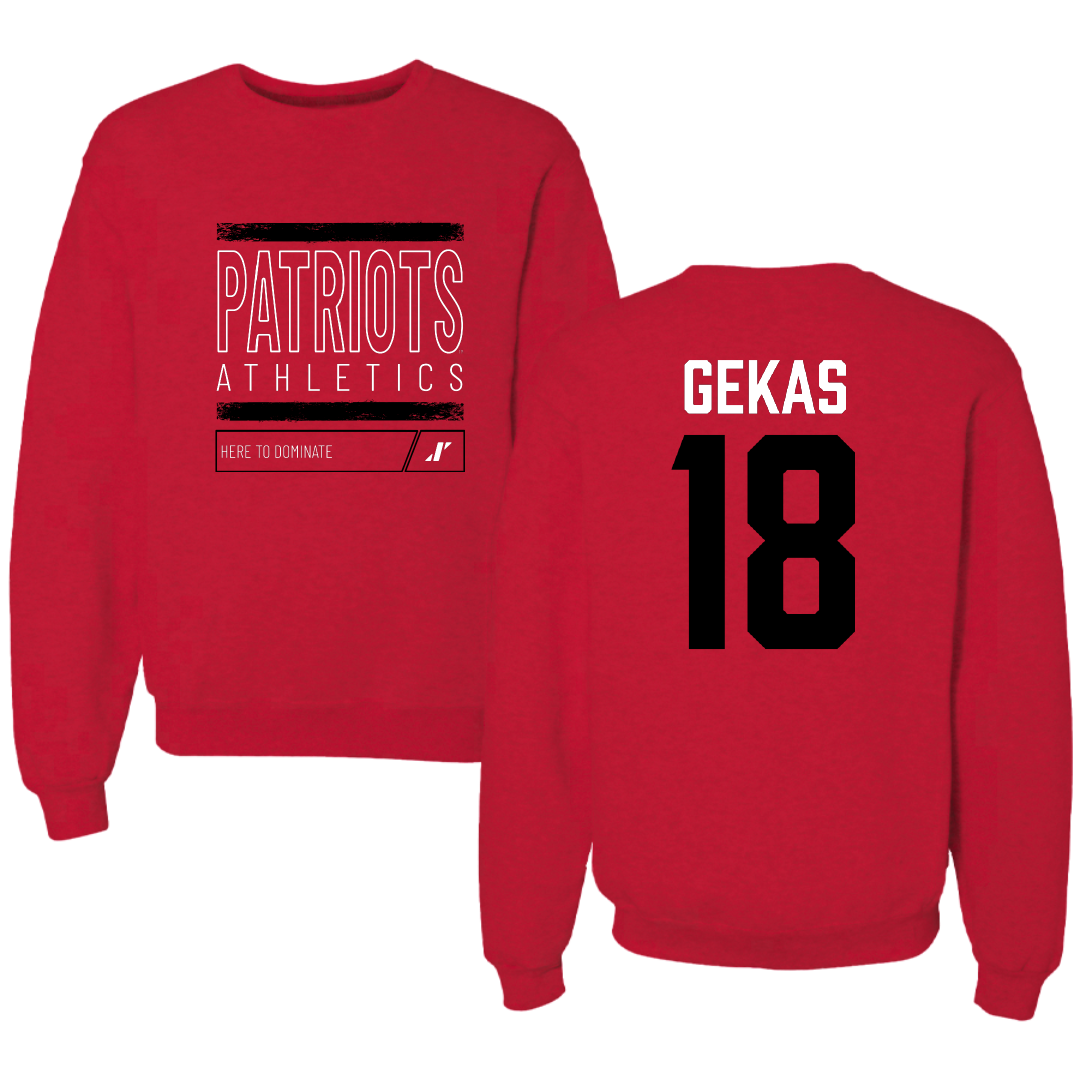 Dallas Baptist University Soccer Red Dominate Crewneck - #18 Carly Gekas