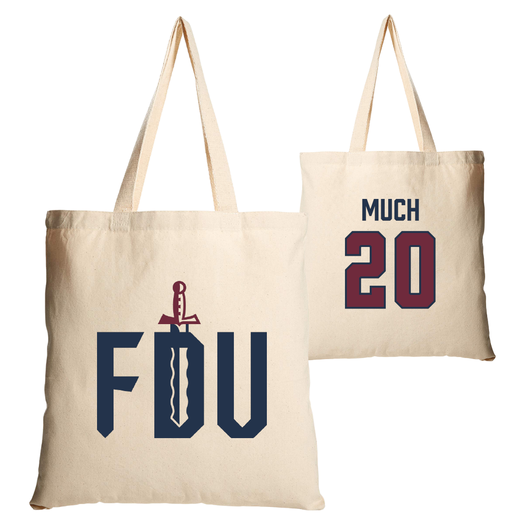 Fairleigh Dickinson University-Metropolitan Campus Volleyball Tan Canvas Tote Bag - #20 Jessica Much