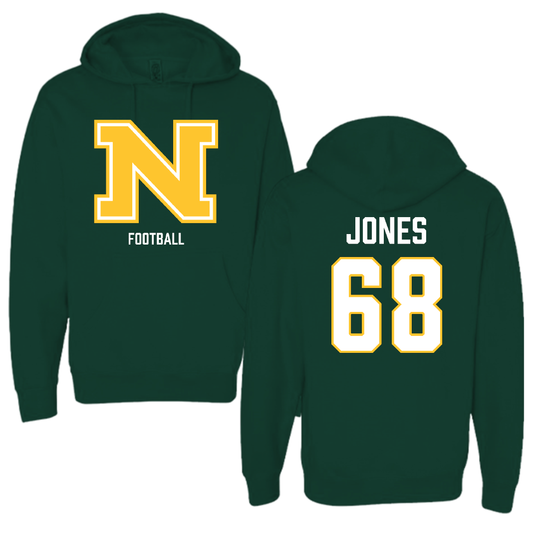 Northern Michigan University Football Forest Green Hoodie - #68 Tommy Jones