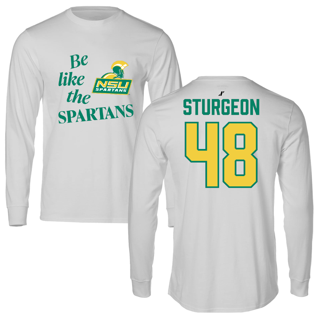 Norfolk State University Baseball Light Gray Be Like Us Performance Long Sleeve - #48 CC Sturgeon