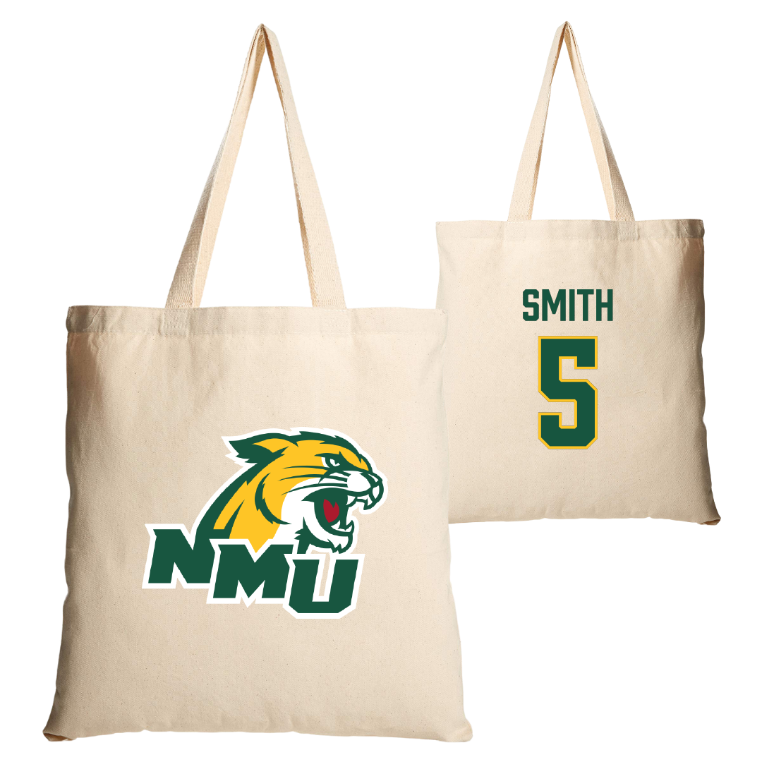 Northern Michigan University Basketball Tan Canvas Tote Bag - #5 Carson Smith