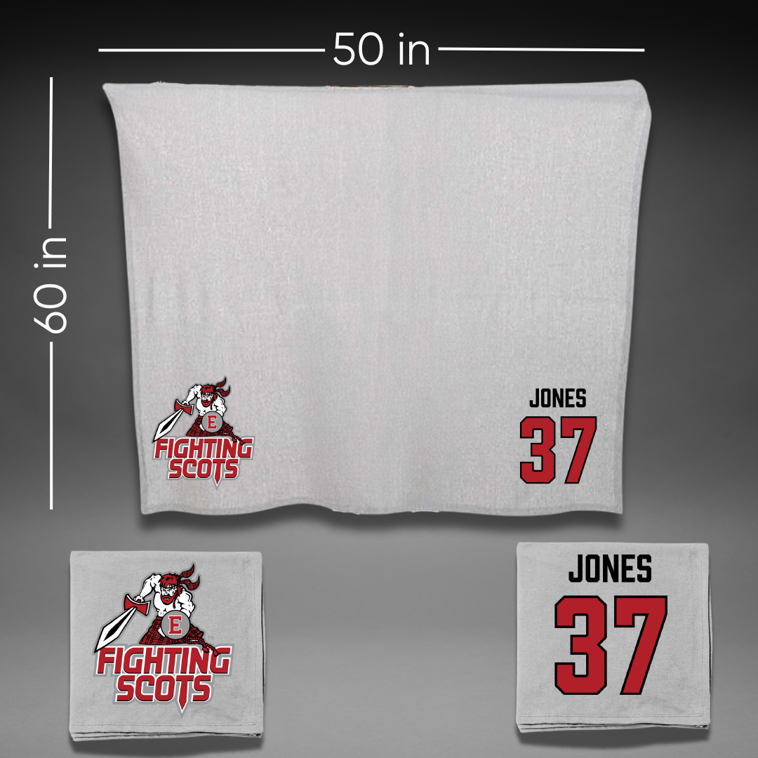 PennWest Edinboro Football Gray Blanket - #37 Amari Jones
