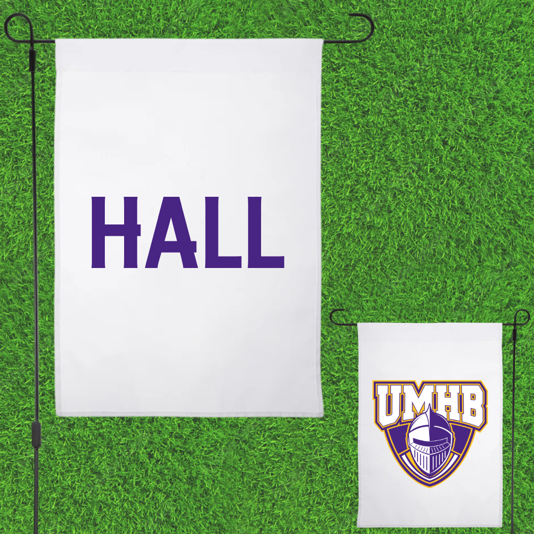 University of Mary Hardin-Baylor Football White Garden Flag - Quinton Hall