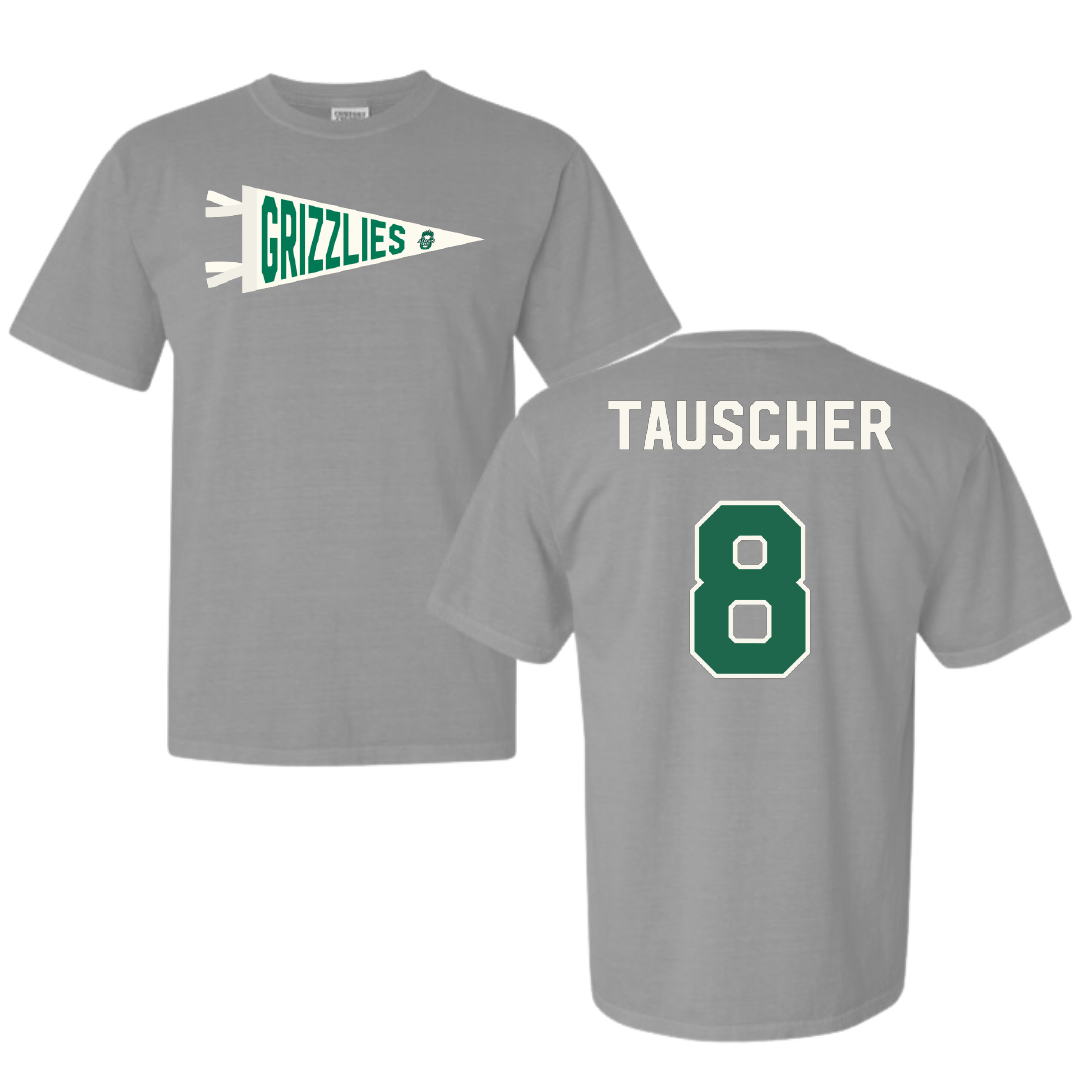 Adams State University Baseball Light Gray Pennant Comfort Colors Tee - #8 Ayden Tauscher