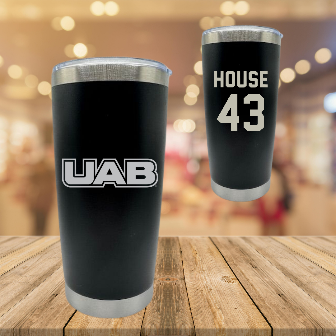 University of Alabama at Birmingham Baseball Black Stainless Steel Tumbler - #43 Brooks House