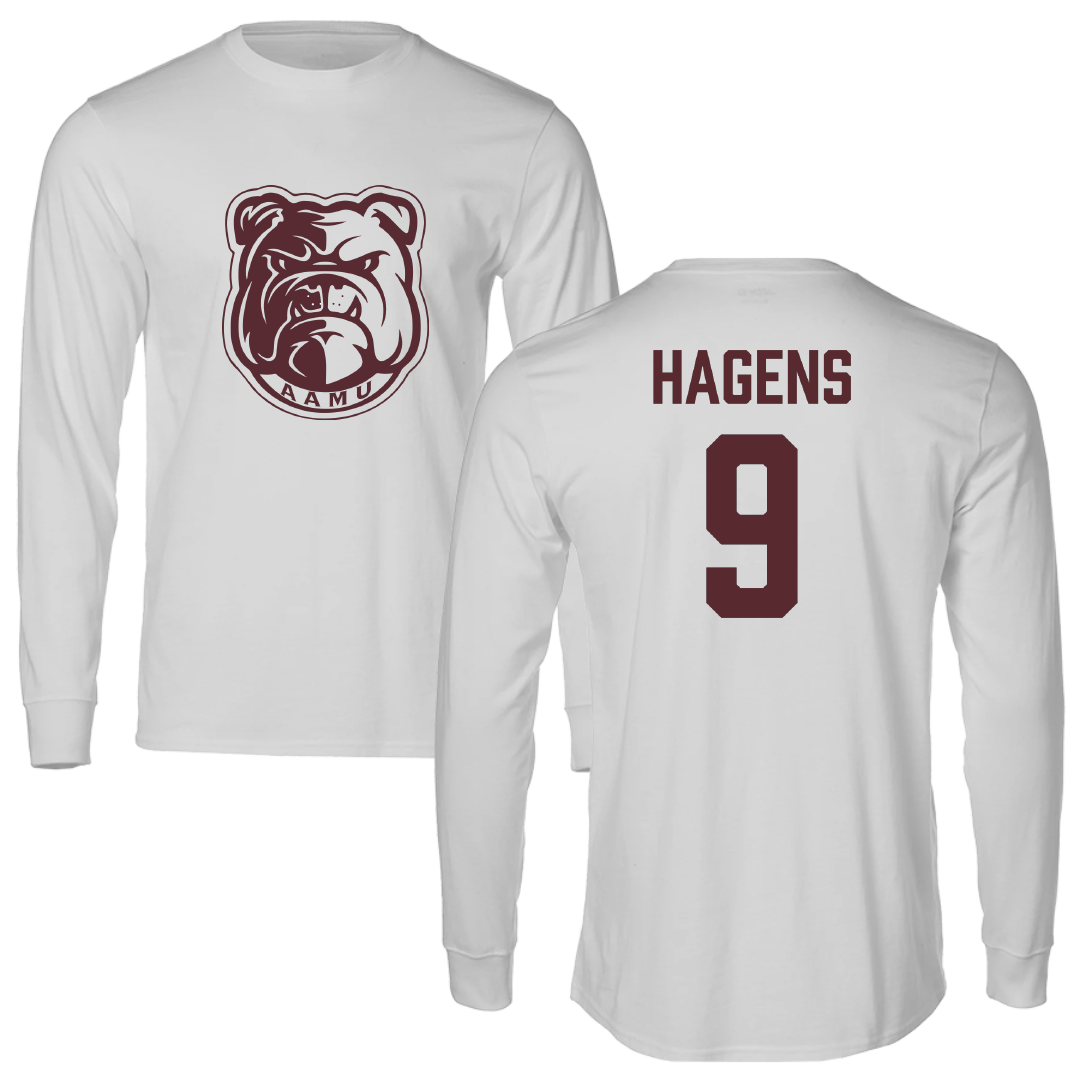 Alabama A&M University Football Light Gray Performance Long Sleeve - #9 Mekhi Hagens