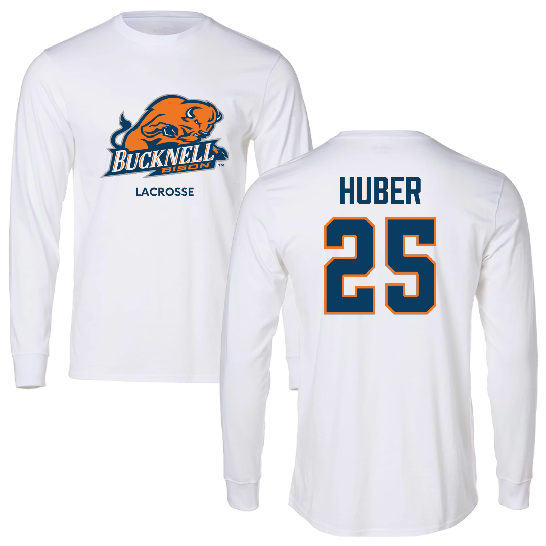 Bucknell University Lacrosse (M) White Long Sleeve - #25 Hans Huber