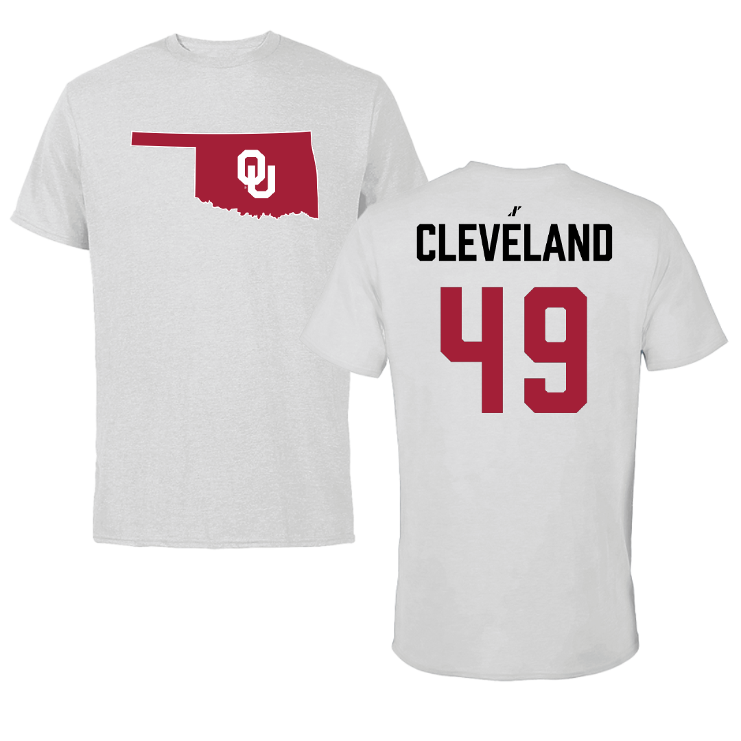 University of Oklahoma Baseball Light Gray State Performance Tee - #49 Jackson Cleveland