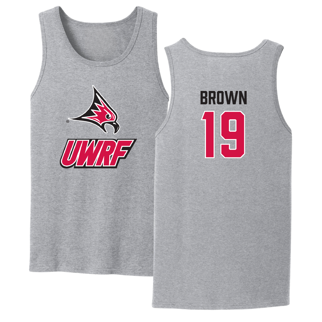 University of Wisconsin-River Falls Football Sport Gray Tank Top - #19 Dylan Brown