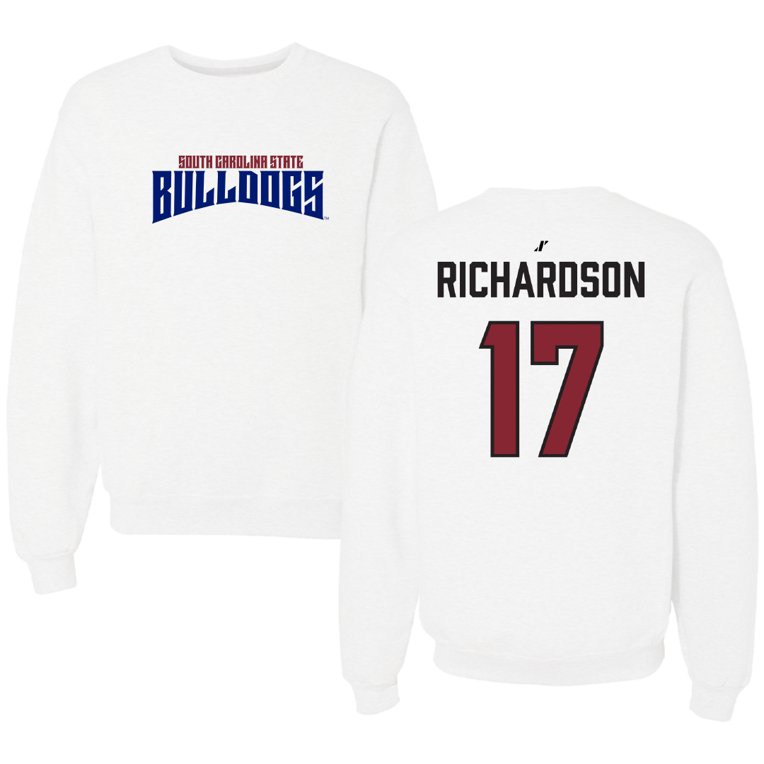South Carolina State University Football White Classic Crewneck - #17 Malik Richardson