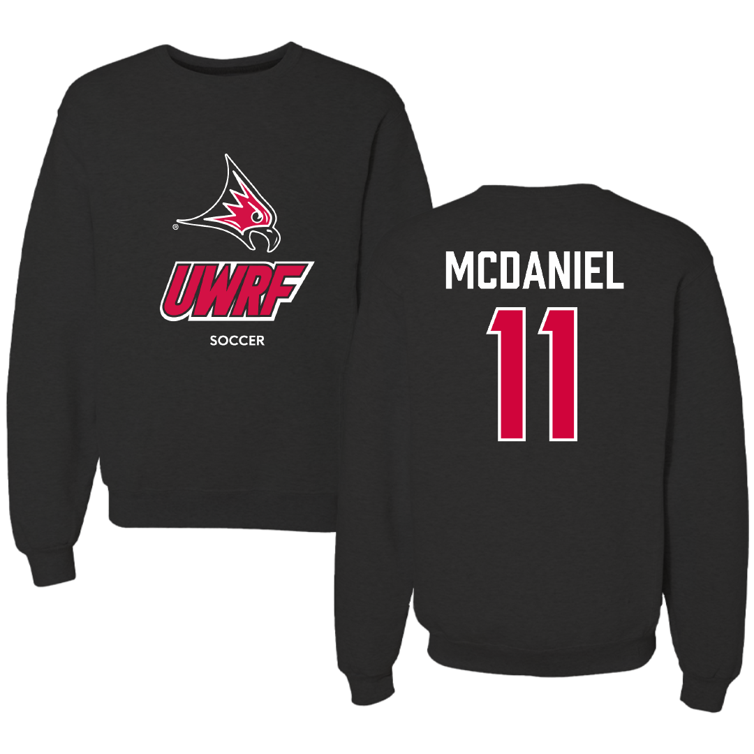 University of Wisconsin-River Falls Soccer (W) Black Crewneck - #11 Brooke McDaniel
