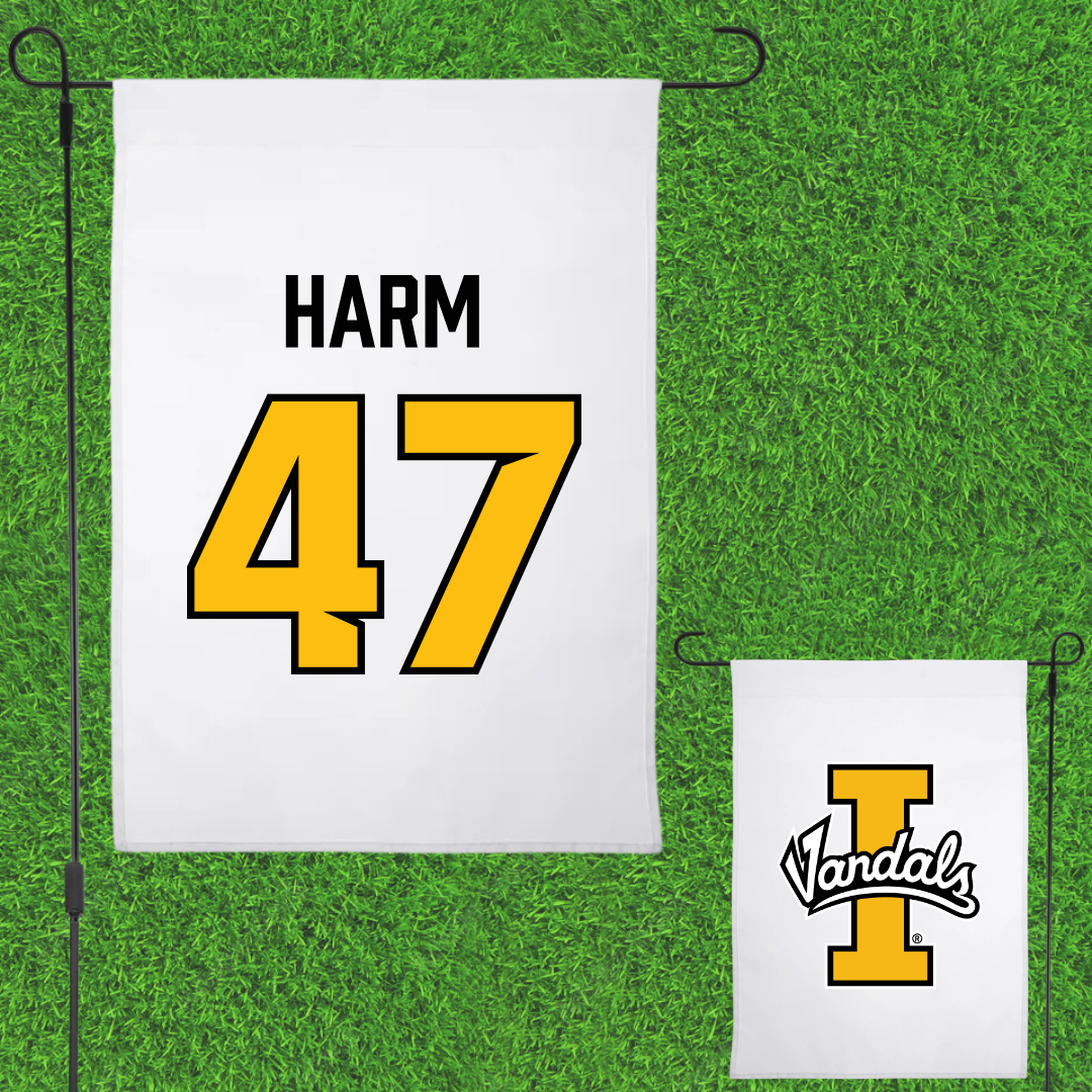 University of Idaho Football White Garden Flag - #47 LJ Harm