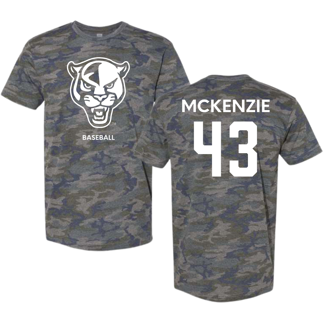 Florida International University Baseball Vintage Camo Tee - #43 Jacob McKenzie