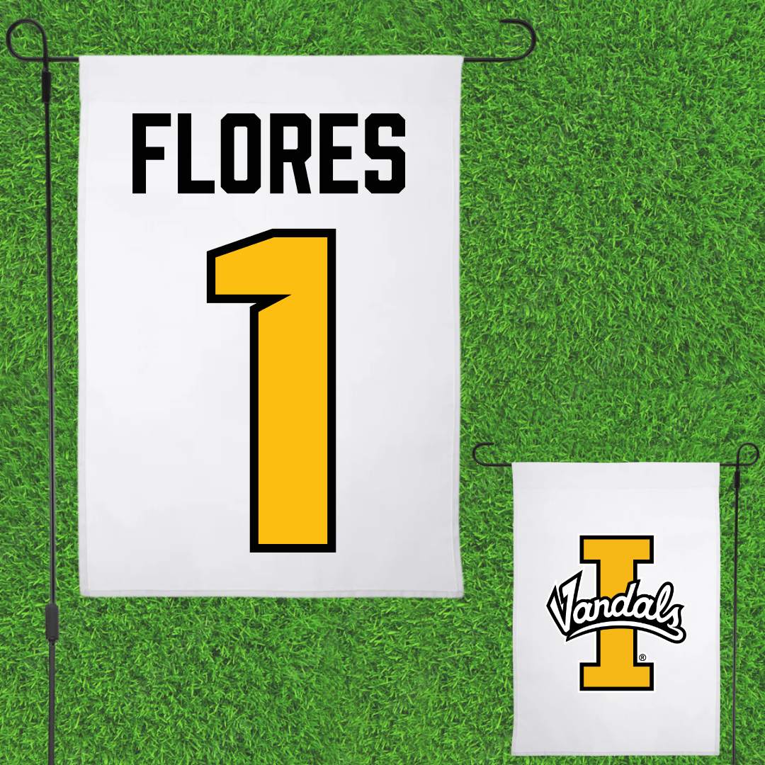 University of Idaho Soccer White Garden Flag - #1 Paula Flores