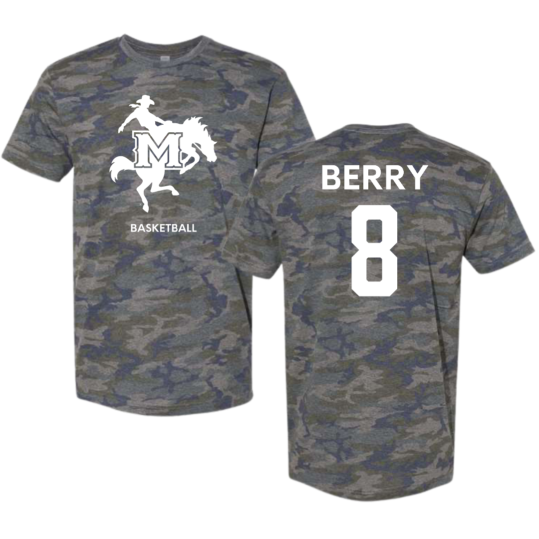 McNeese State University Basketball (W) Vintage Camo Tee - #8 Avari Berry
