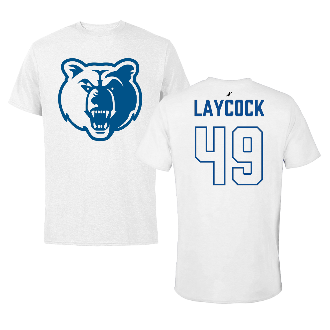 Salt Lake Community College Baseball White Tee - #49 Austin Laycock