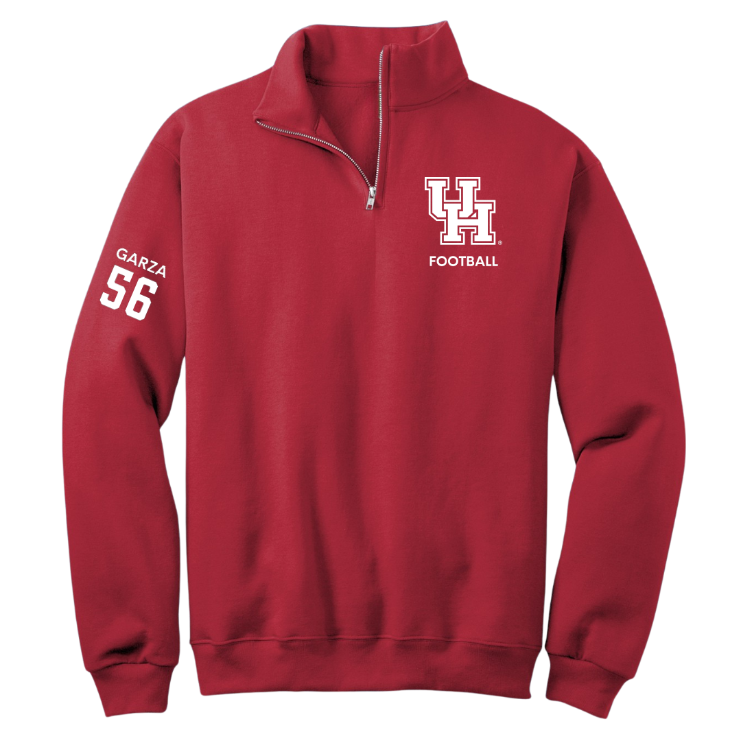 University of Houston Football Red Quarter-Zip - #56 Jacob Garza