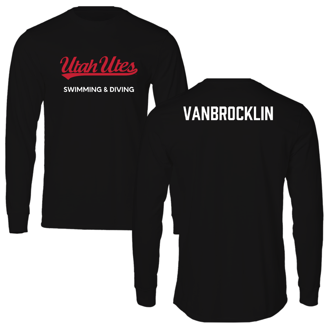 University of Utah Swimming & Diving Black Utes Long Sleeve - Evan VanBrocklin