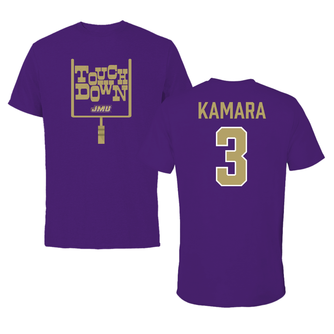 James Madison University Football Purple Touchdown Performance Tee - #3 Mikail Kamara