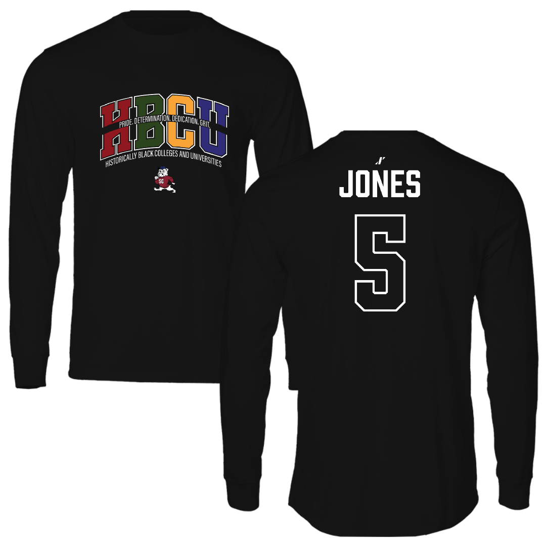 South Carolina State University Football Black HBCU Performance Long Sleeve - #5 Tyler Jones