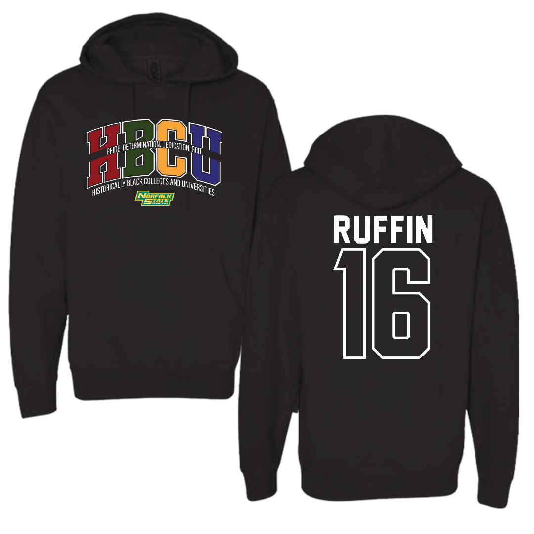 Norfolk State University Football Black HBCU Hoodie - #16 Christian Ruffin