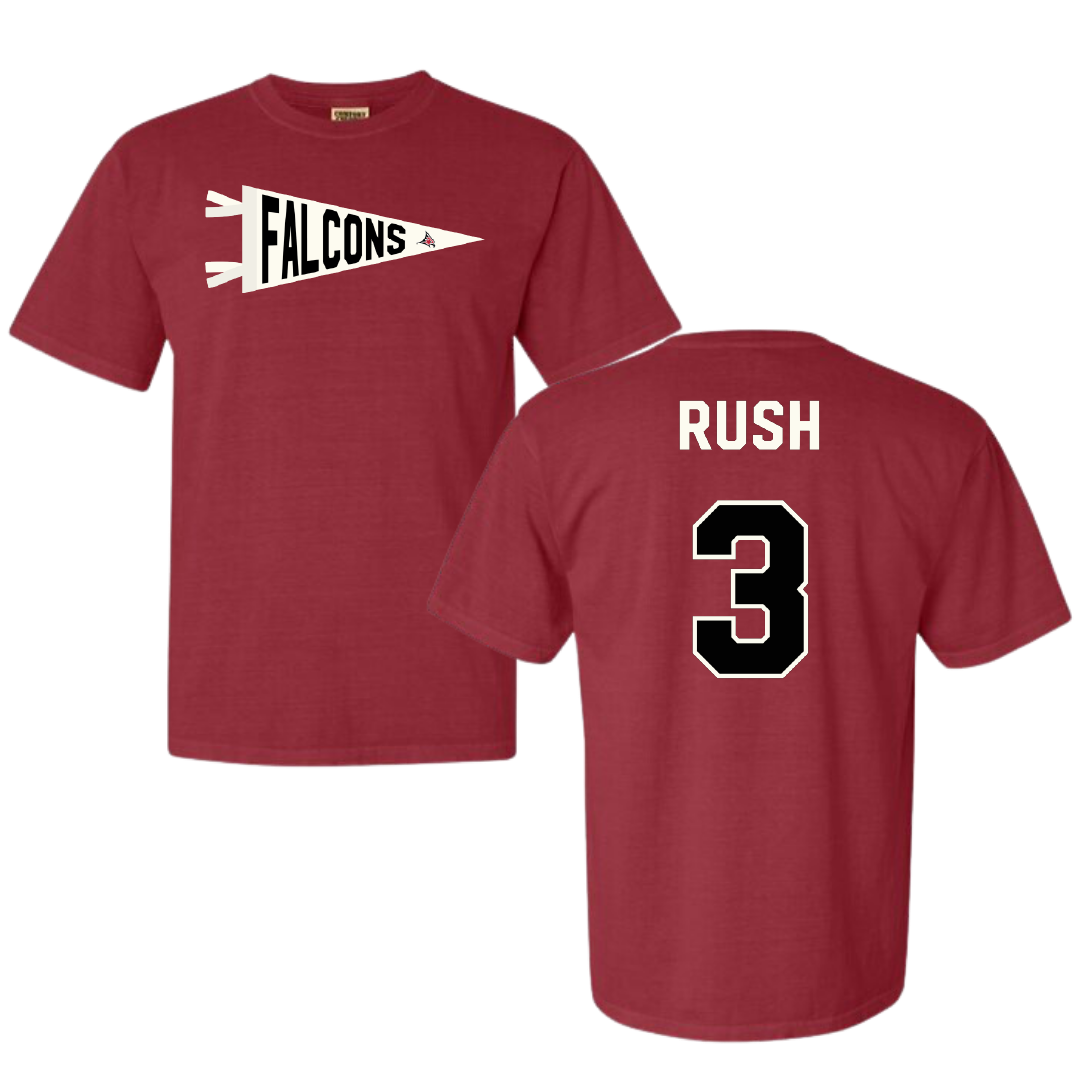 University of Wisconsin-River Falls Football Crimson Pennant Comfort Colors Tee - #3 Austin Rush