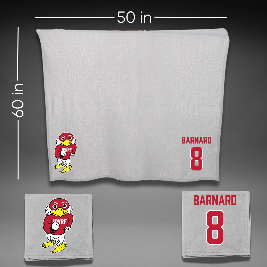 University of Wisconsin-River Falls Football Gray Blanket - #8 Jake Barnard