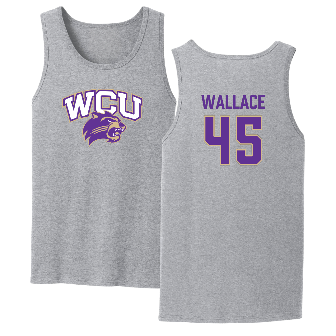 Western Carolina University Football Sport Gray Tank Top - #45 Justin Wallace