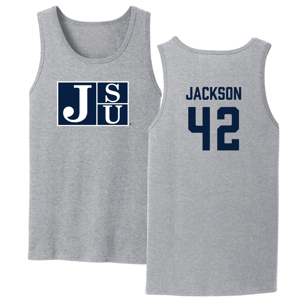 Jackson State University Softball Sport Gray Tank Top - #42 Jace Jackson