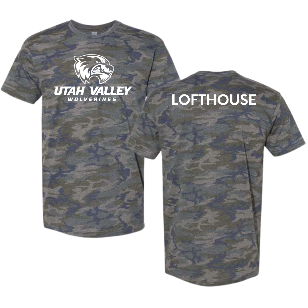 Utah Valley University Wrestling (M) Vintage Camo Tee - Tanner Lofthouse