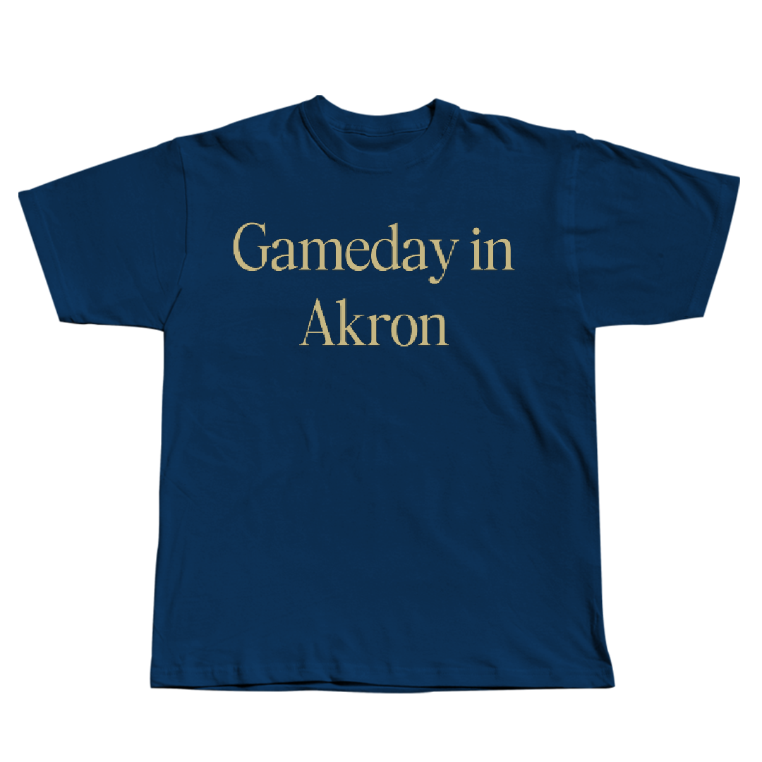University of Akron Football Navy Gameday Tee - #78 DJ Johnson Jr