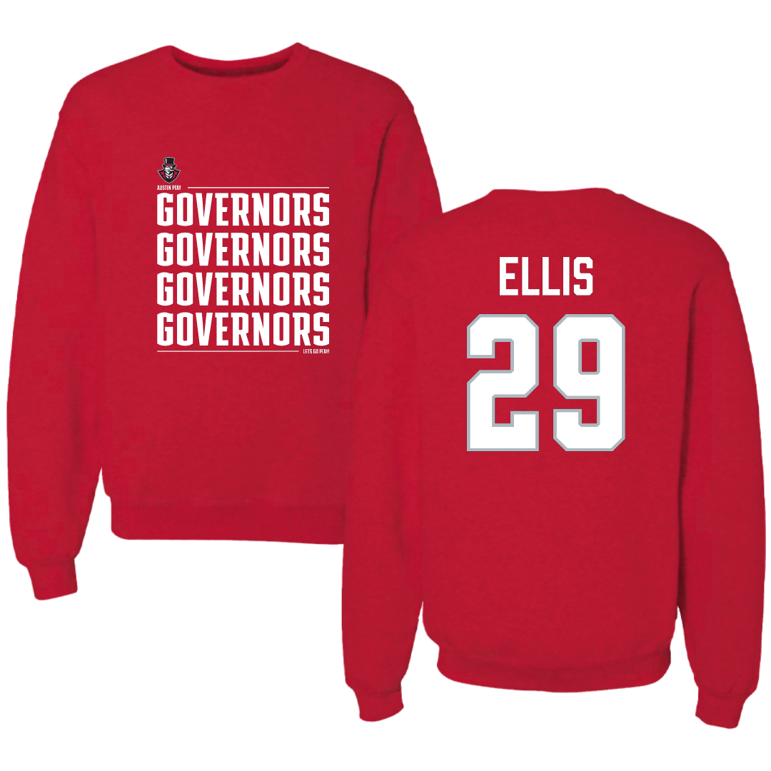 Austin Peay State University Football Red General Crewneck - #29 Ellis Ellis