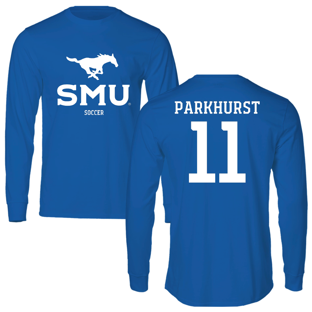 Southern Methodist University Soccer (W) Blue Mascot Long Sleeve - #11 Zoë Parkhurst