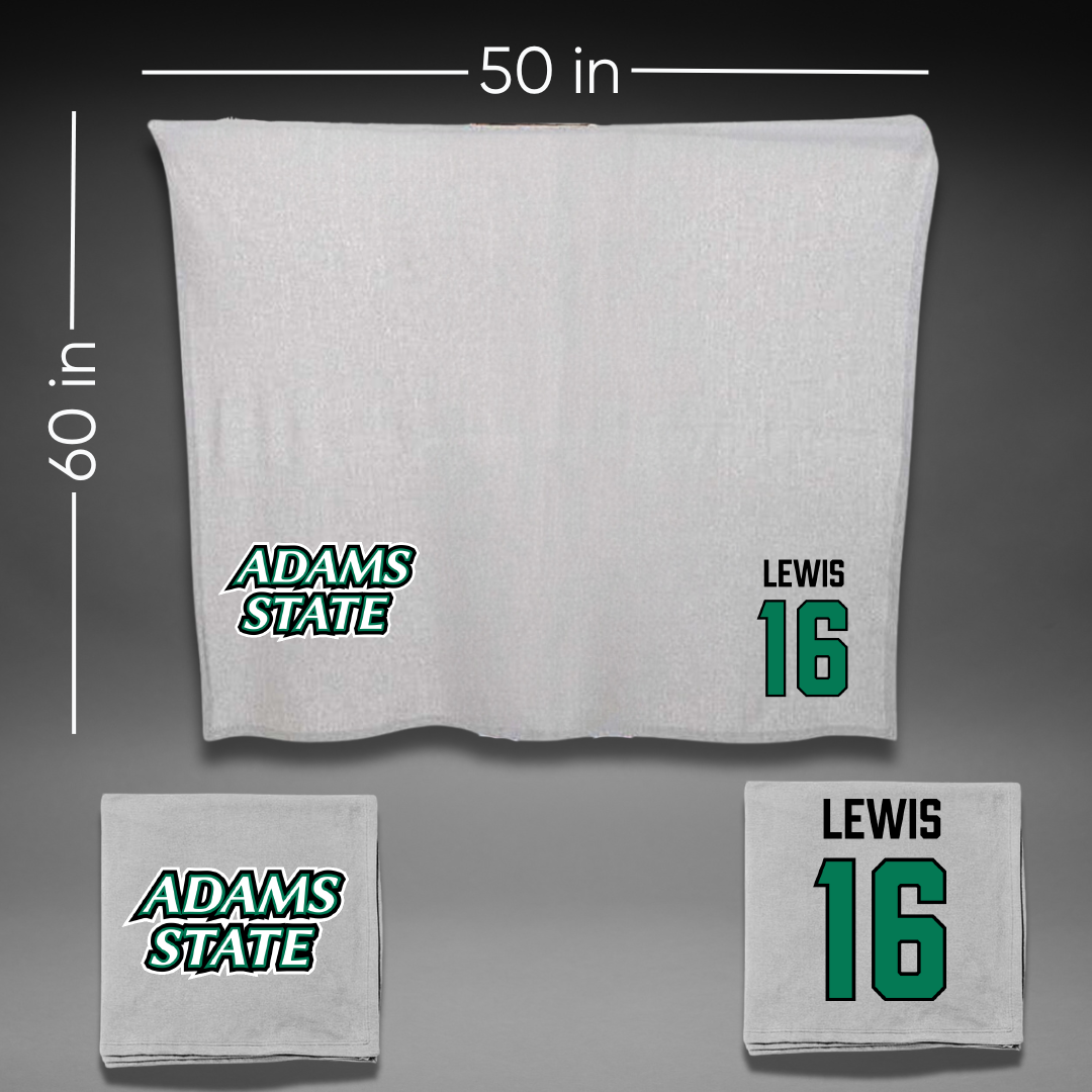 Adams State University Football Gray Blanket - #16 Jett Lewis