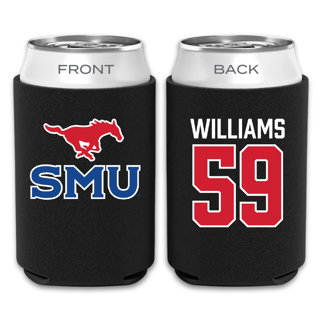 Southern Methodist University Football Black Can Cooler - #59 PJ Williams