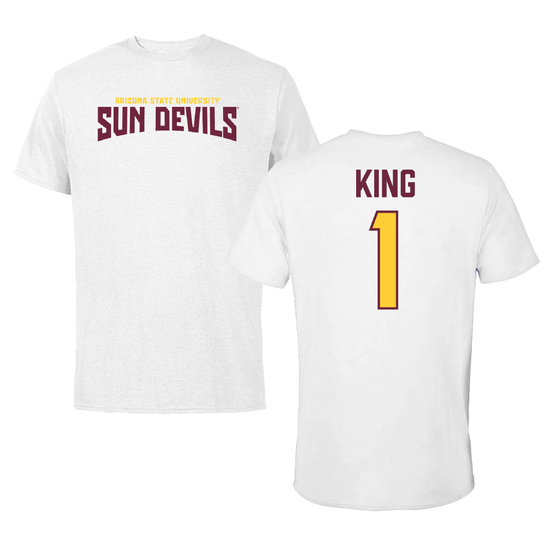 Arizona State University Baseball White Classic Tee - #1 Matt King
