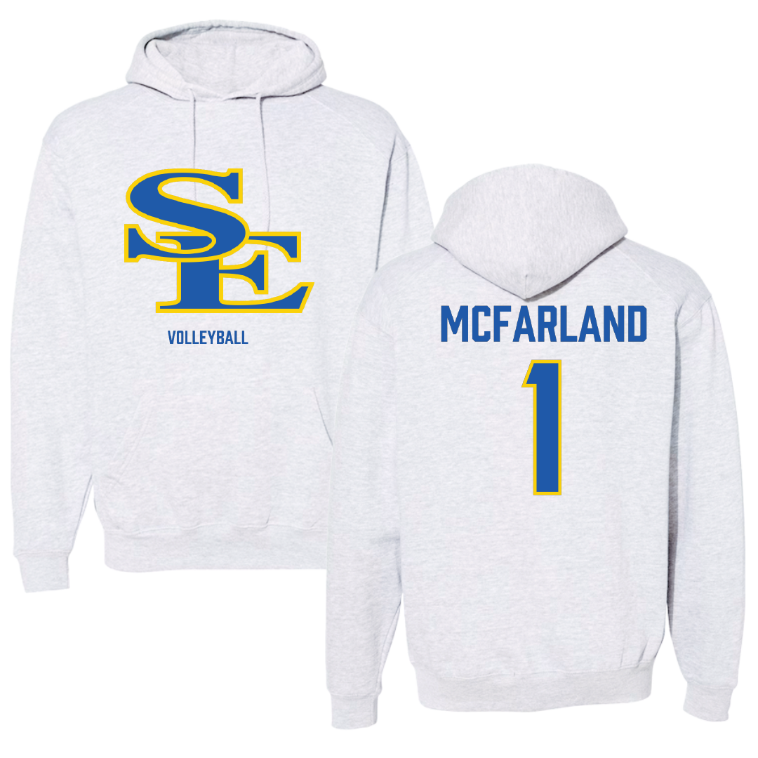 Southeastern Oklahoma State University Volleyball Light Gray Hoodie - #1 Riley McFarland