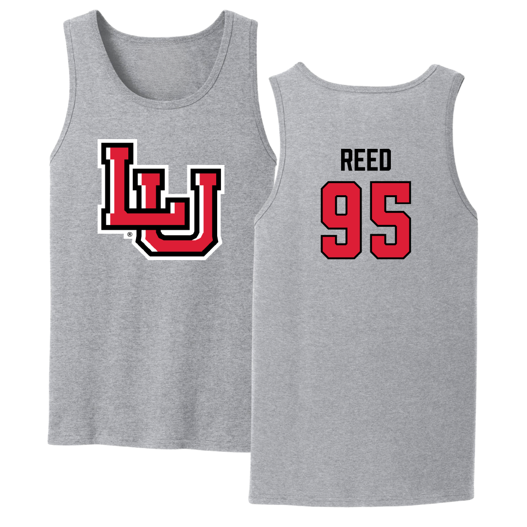 Lamar University Football Sport Gray Tank Top - #95 Makhi Reed