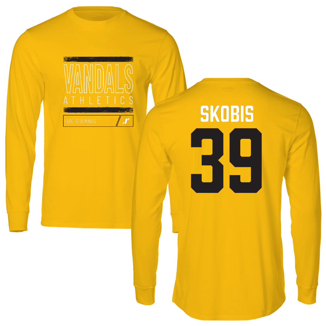 University of Idaho Football Gold Dominate Performance Long Sleeve - #39 Jacob Skobis