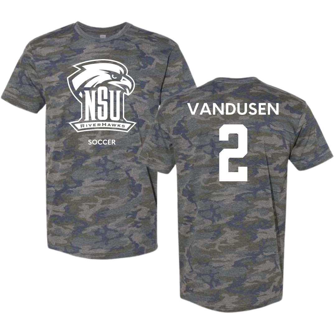 Northeastern State University Soccer (M) Vintage Camo Tee - #2 Ethan VanDusen