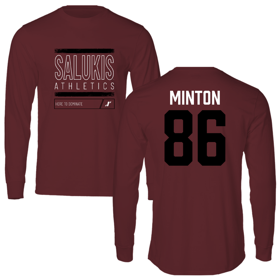 Southern Illinois University at Carbondale Football Maroon Dominate Performance Long Sleeve - #86 Logan Minton